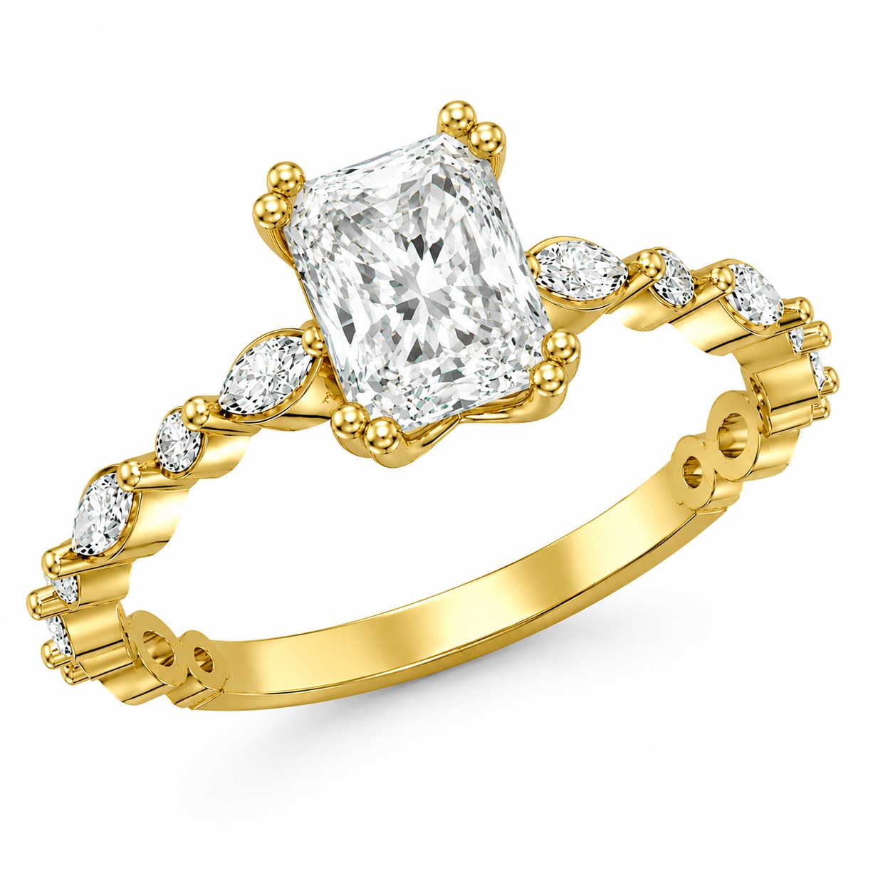 RING Stone-Set Solitaire BULEVARDI K14 Yellow Gold with 1.00ct Lab-Grown Diamond LG1481 - 