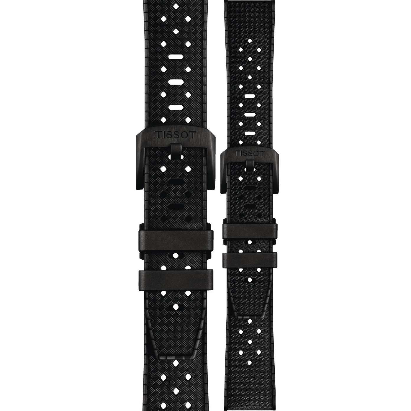TISSOT Official Seastar GMT 20-18mm Black Rubber Strap with Black Hardware T603049462 - 