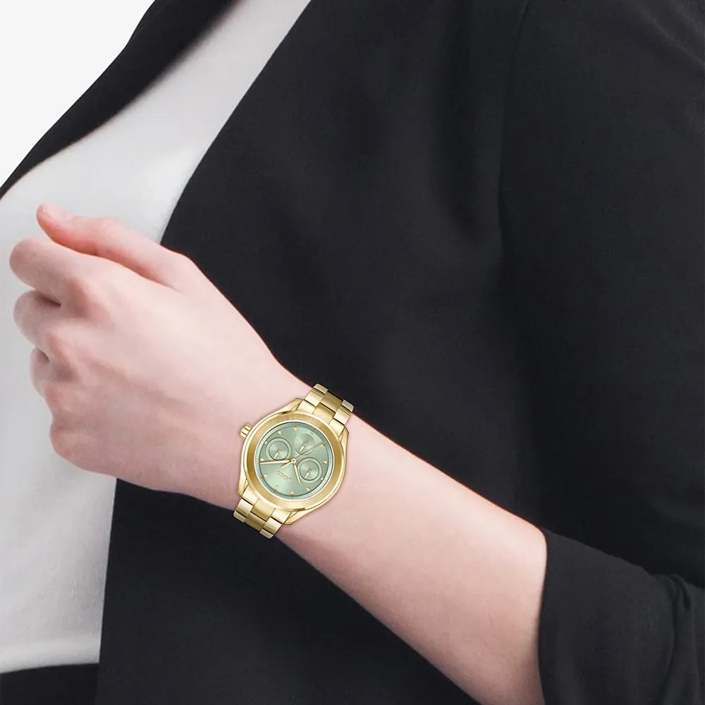 BOSS Lida Multifunction Light Green Dial 38mm Gold Stainless Steel Bracelet 1502745 - 4