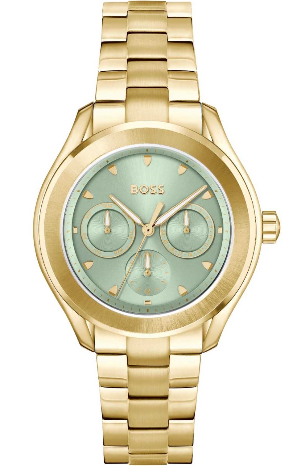 BOSS Lida Multifunction Light Green Dial 38mm Gold Stainless Steel Bracelet 1502745 - 1