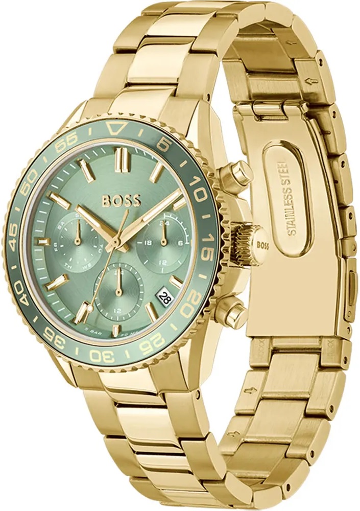 BOSS Runner Multifunction Green Dial 38mm Gold Stainless Steel Bracelet 1502755 - 2