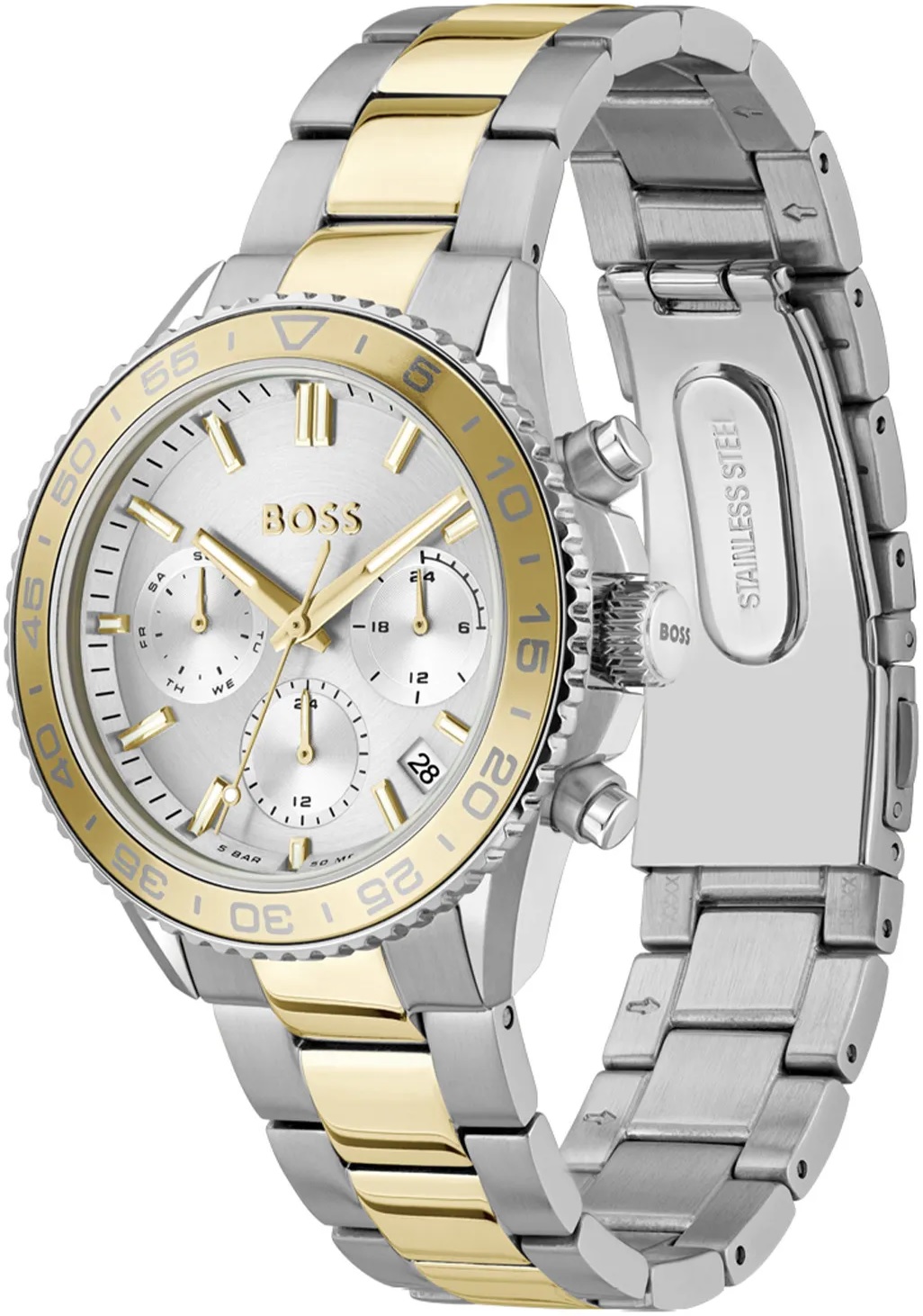 BOSS Runner Multifunction Silver Dial 38mm Two Tone Gold Stainless Steel Bracelet 1502756 - 2