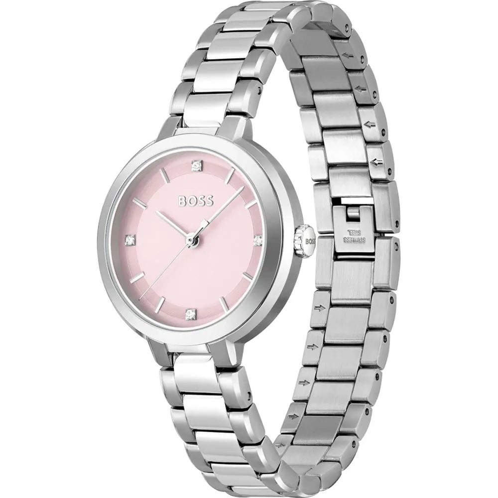 BOSS Sena Lady's Pink Dial 34mm Silver Stainless Steel Bracelet 1502757 - 