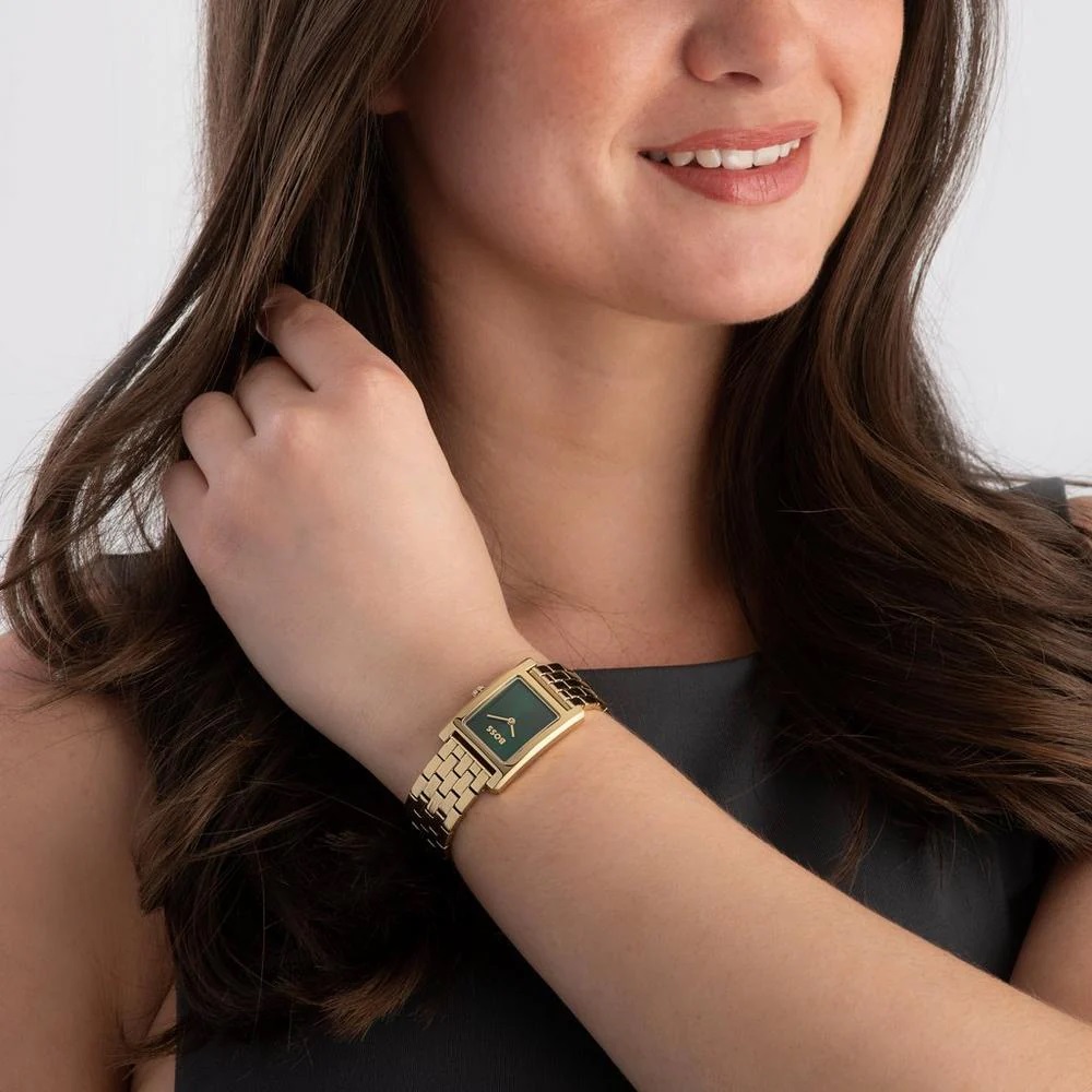 BOSS Lucy Green Dial 23mm Gold Stainless Steel Bracelet 1502785 - 6