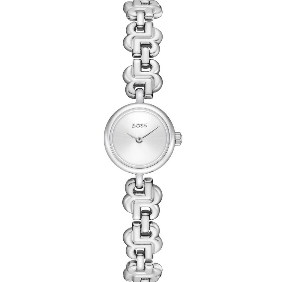 BOSS Double B Silver Dial 19mm Silver Stainless Steel Bracelet 1502864 - 