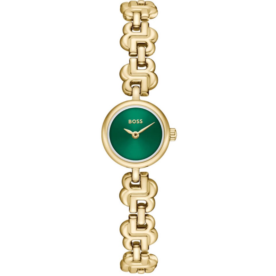 BOSS Double B Green Dial 19mm Gold Stainless Steel Bracelet 1502865 - 