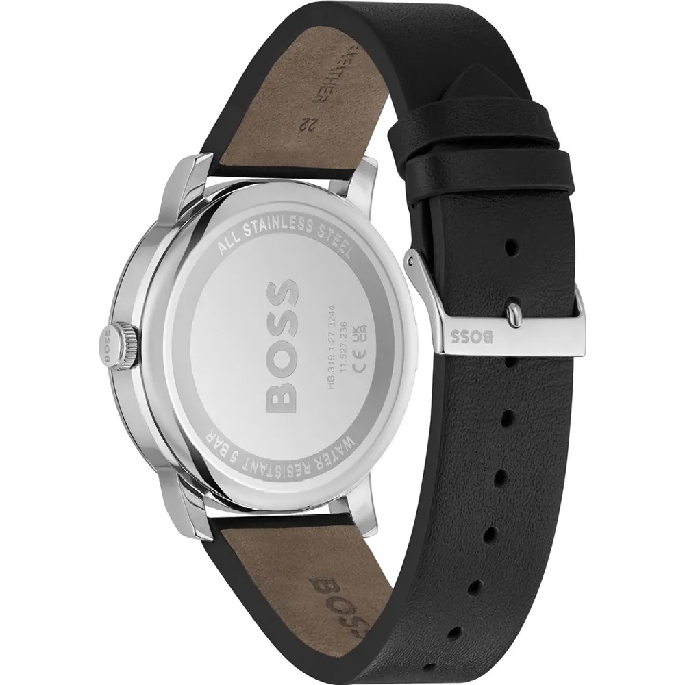 BOSS Contender Multifunction Black Dial 44mm Silver Stainless Steel Black Leather Strap 1514125 - 3
