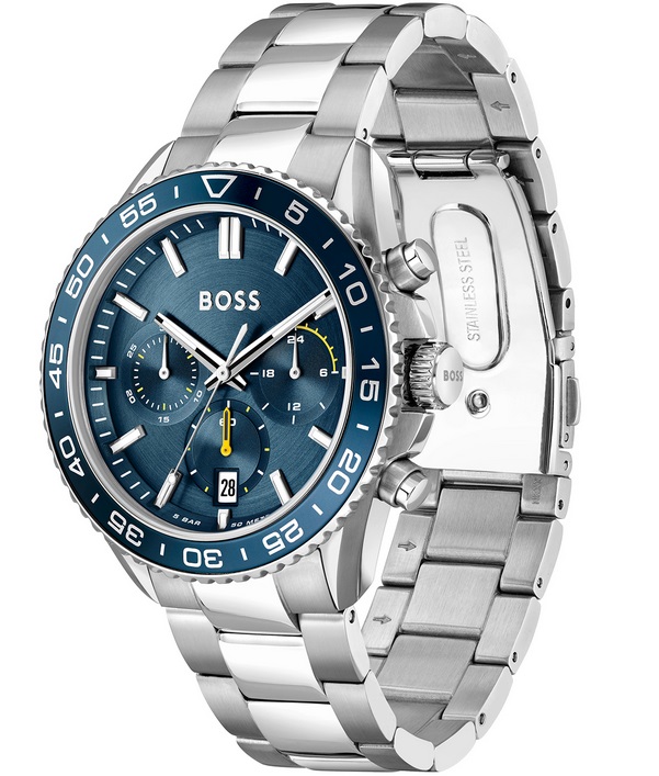 BOSS Sport Runner Lux Chronograph Blue Dial 43mm Silver Stainless Steel Bracelet 1514143 - 2