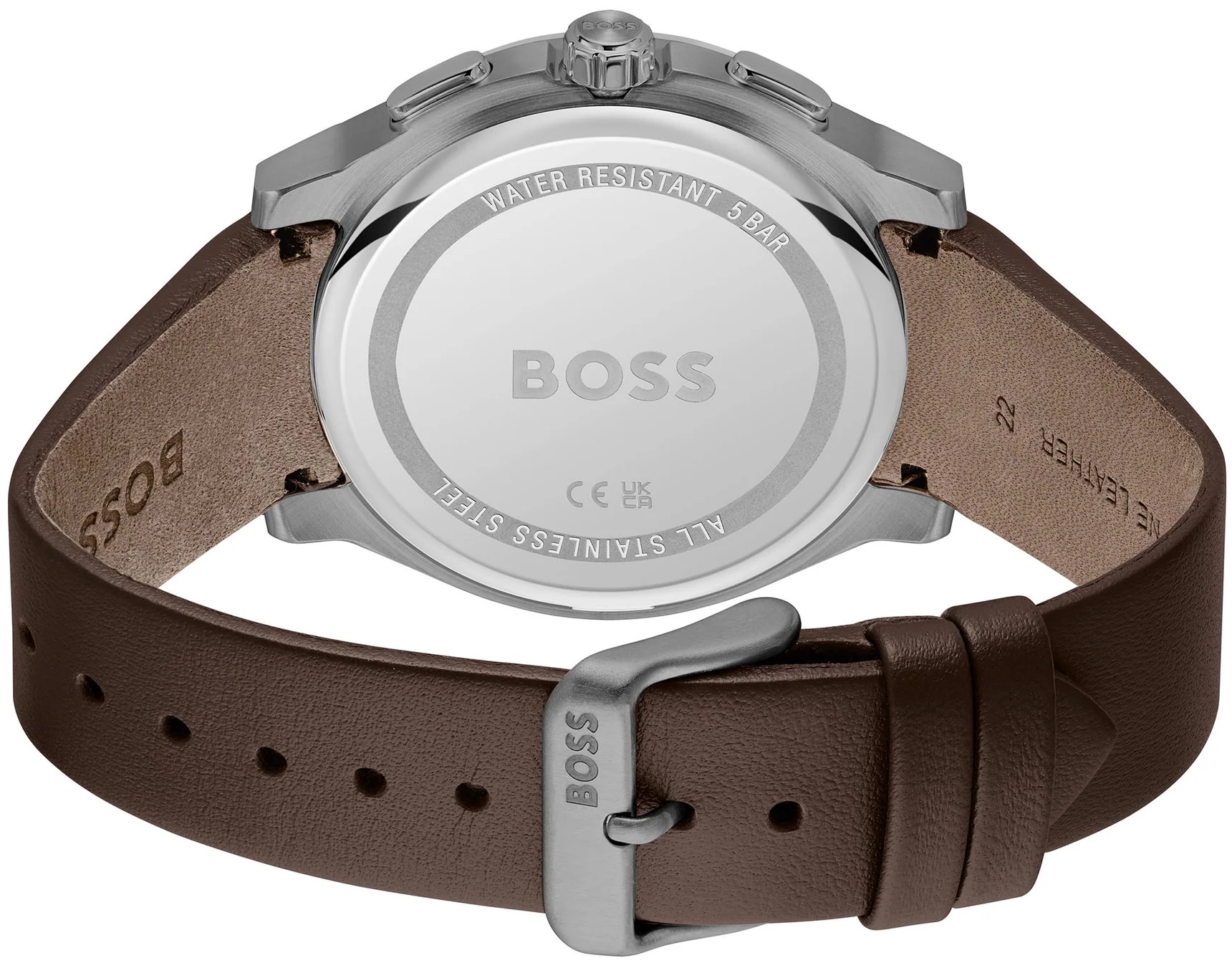 BOSS Peak 2.0 Chronograph Grey Dial 45mm Grey Stainless Steel Brown Leather Strap 1514187 - 4