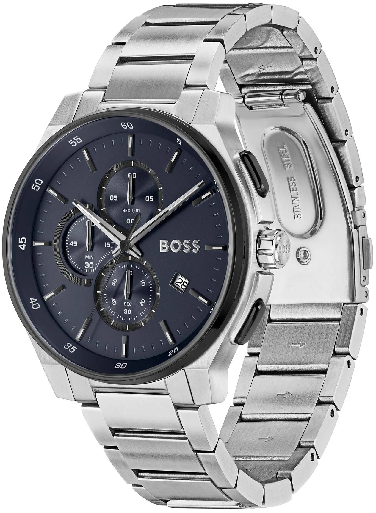 BOSS Peak 2.0 Chronograph Blue Dial 45mm Silver Stainless Steel Bracelet 1514189 - 3