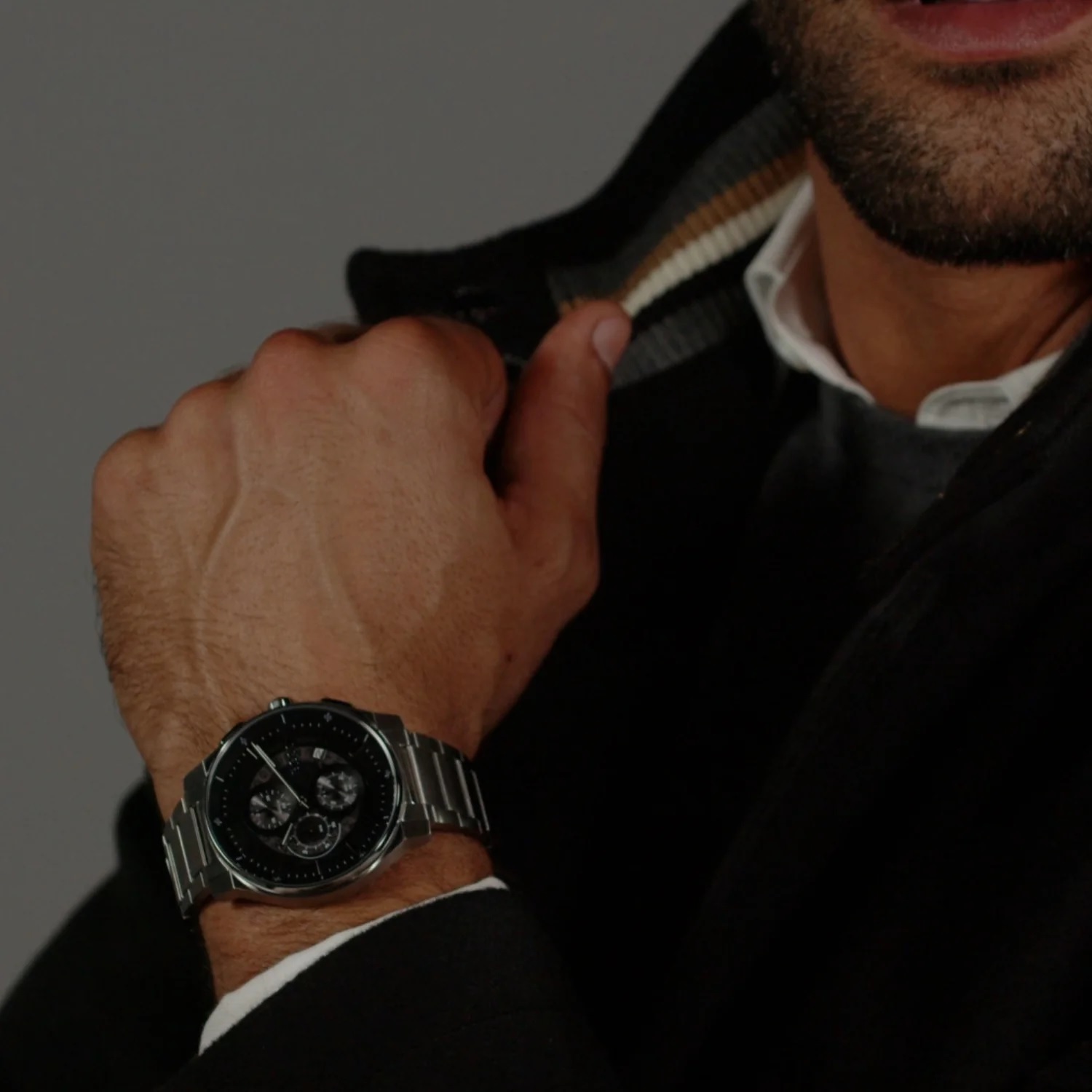 BOSS Peak 2.0 Chronograph Black Dial 45mm Silver Stainless Steel Bracelet 1514191 - 