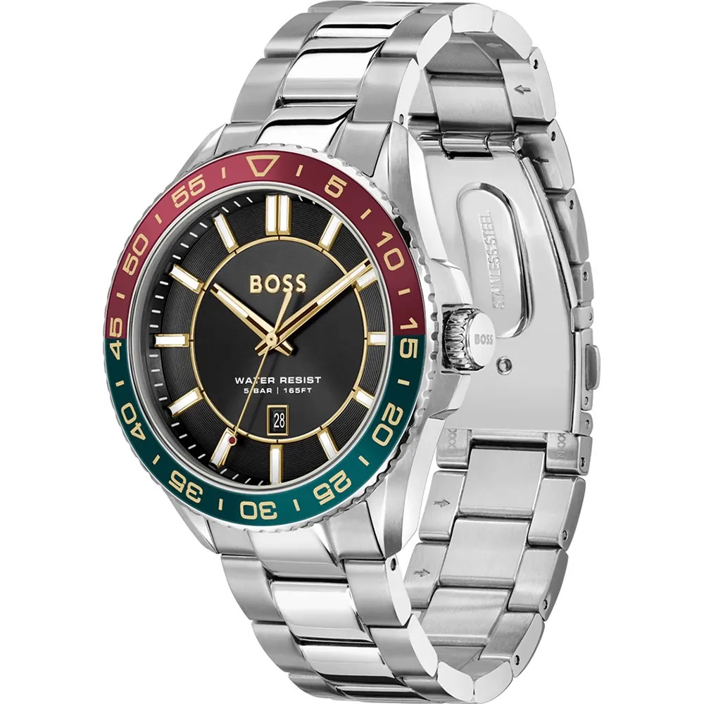 BOSS Runner 3H Black Dial 43mm Stainless Steel Bracelet 1514210 - 