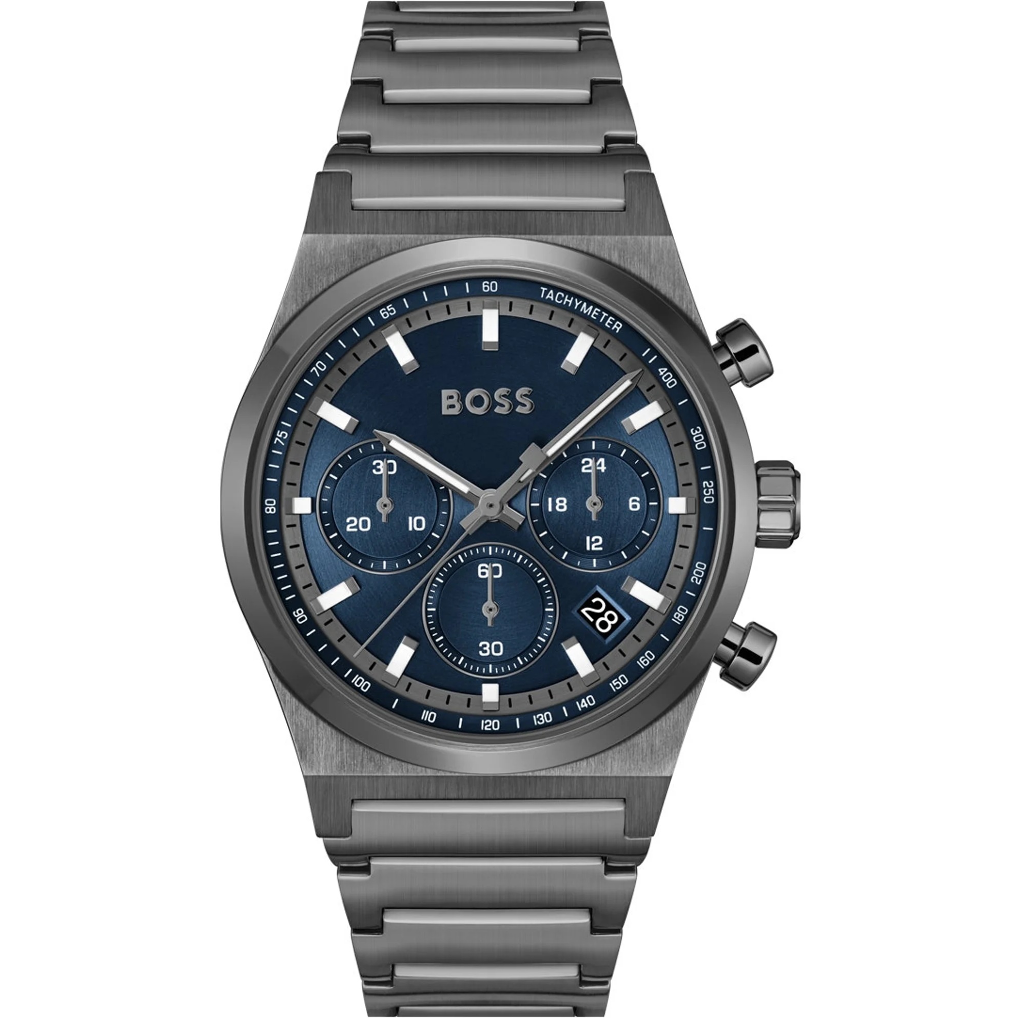 BOSS Candor Chronograph Blue Dial 41mm Black Stainless Steel Bracelet 1514223 - 