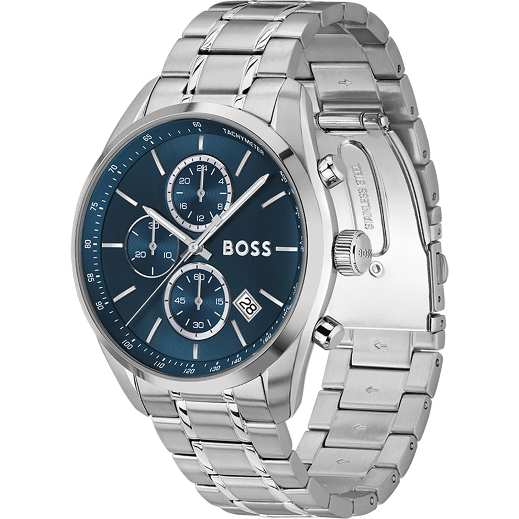 BOSS Grand Prix Chronograph Blue Dial 44mm Silver Stainless Steel Bracelet 1514226 - 4