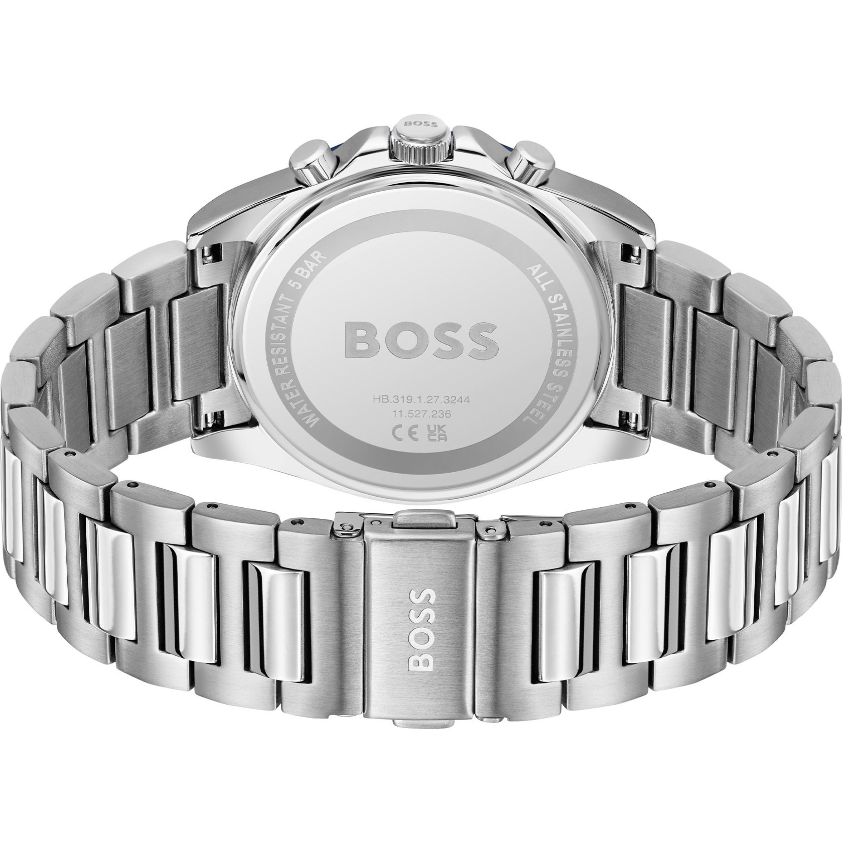BOSS Strike Chronograph Blue Dial 41mm Silver Stainless Steel Bracelet 1514240 - 