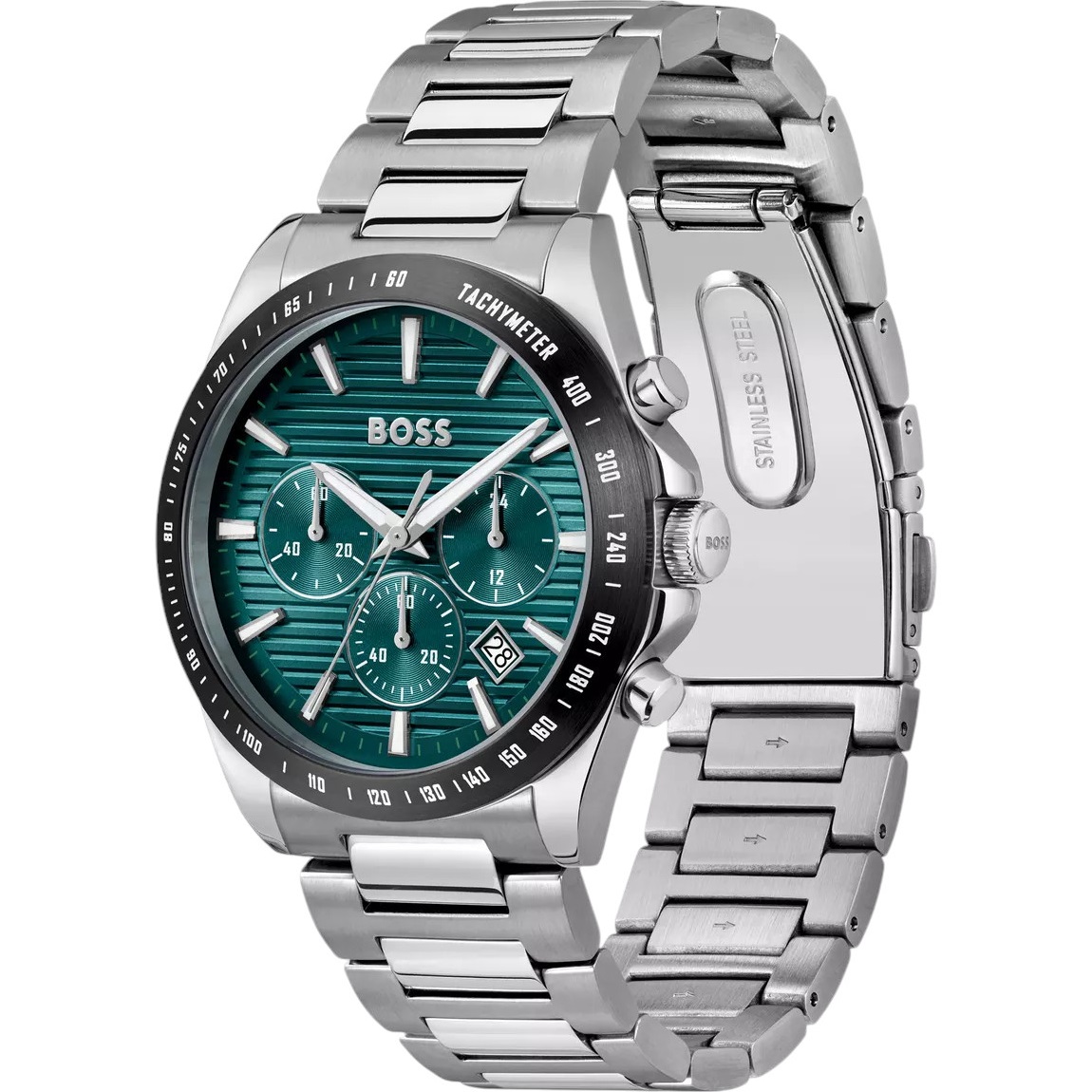 BOSS Strike Chronograph Green Dial 41mm Silver Stainless Steel Bracelet 1514241 - 3