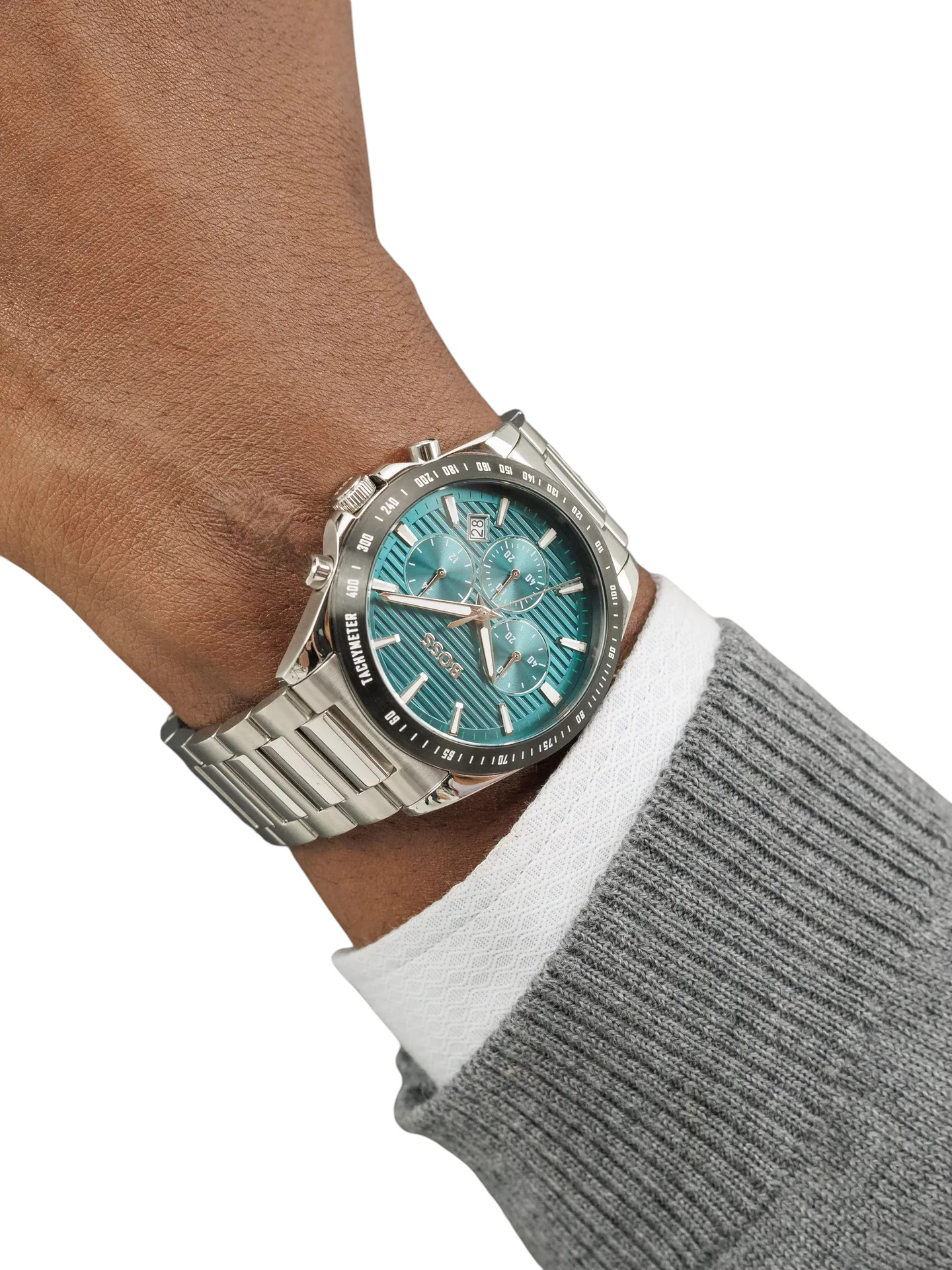 BOSS Strike Chronograph Green Dial 41mm Silver Stainless Steel Bracelet 1514241 - 