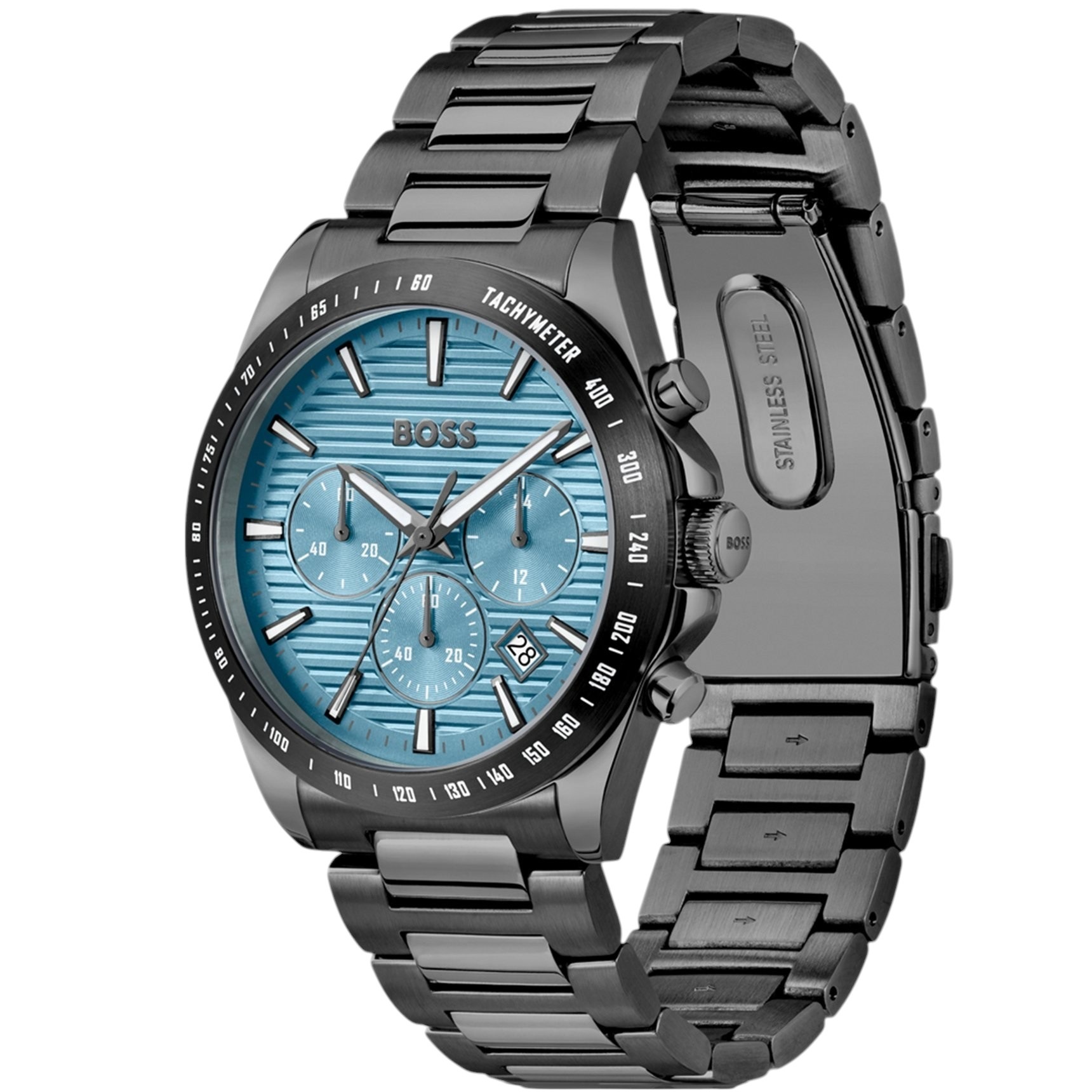 BOSS Strike Chronograph Blue Dial 41mm Black Stainless Steel Bracelet 1514242 - 