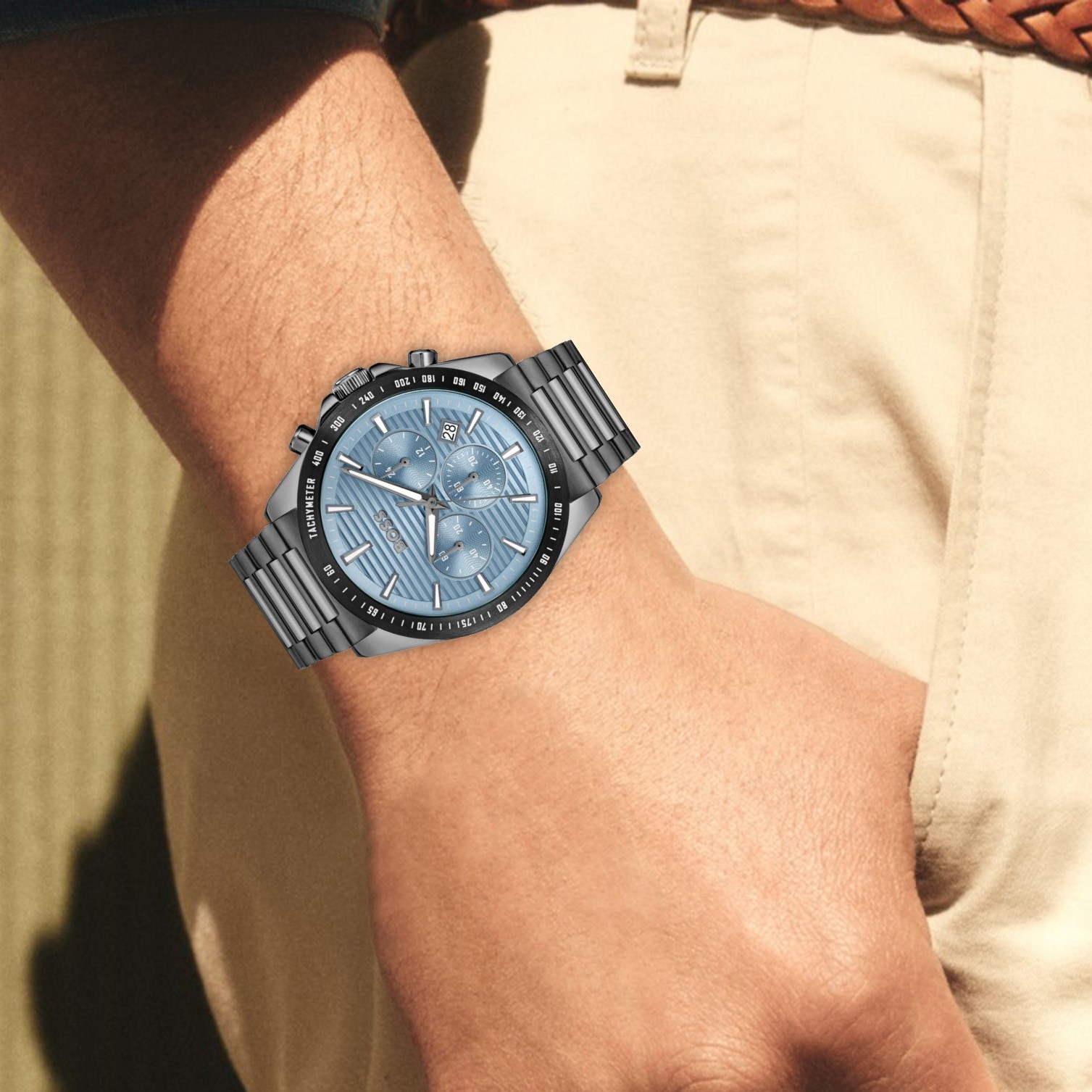BOSS Strike Chronograph Blue Dial 41mm Black Stainless Steel Bracelet 1514242 - 4