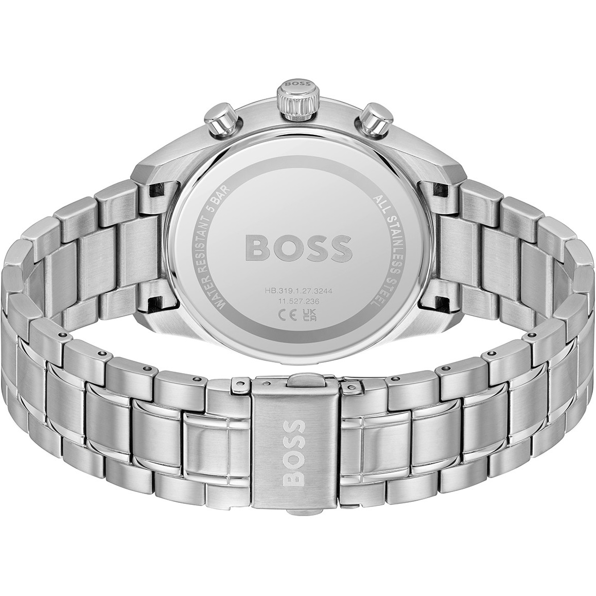 BOSS Grand Prix Chronograph Black Dial 44mm Silver Stainless Steel Bracelet 1514259 - 