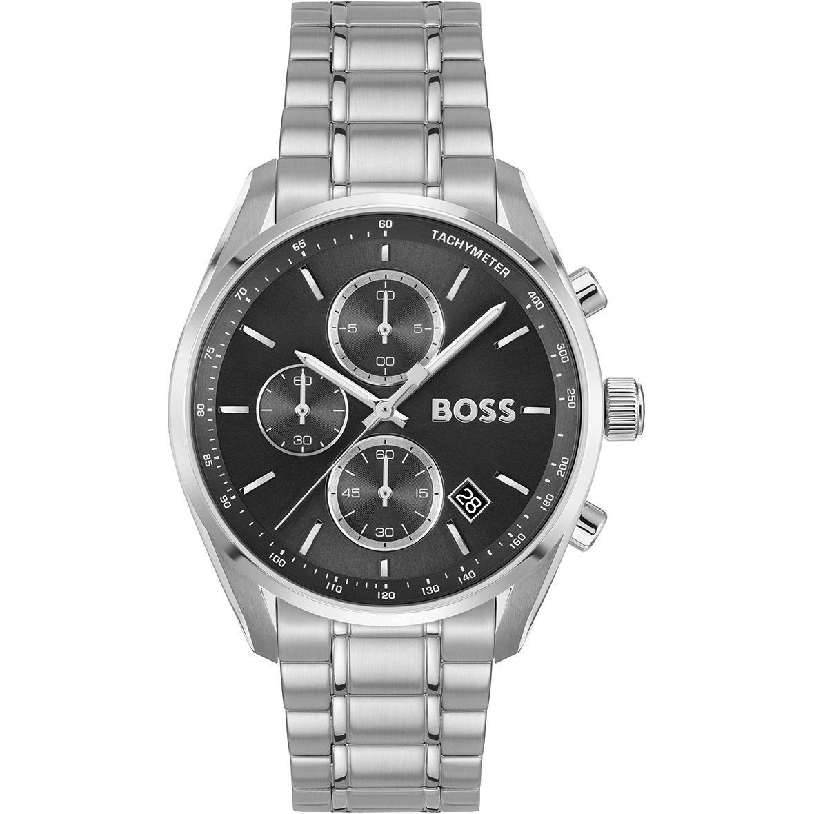 BOSS Grand Prix Chronograph Black Dial 44mm Silver Stainless Steel Bracelet 1514259 - 