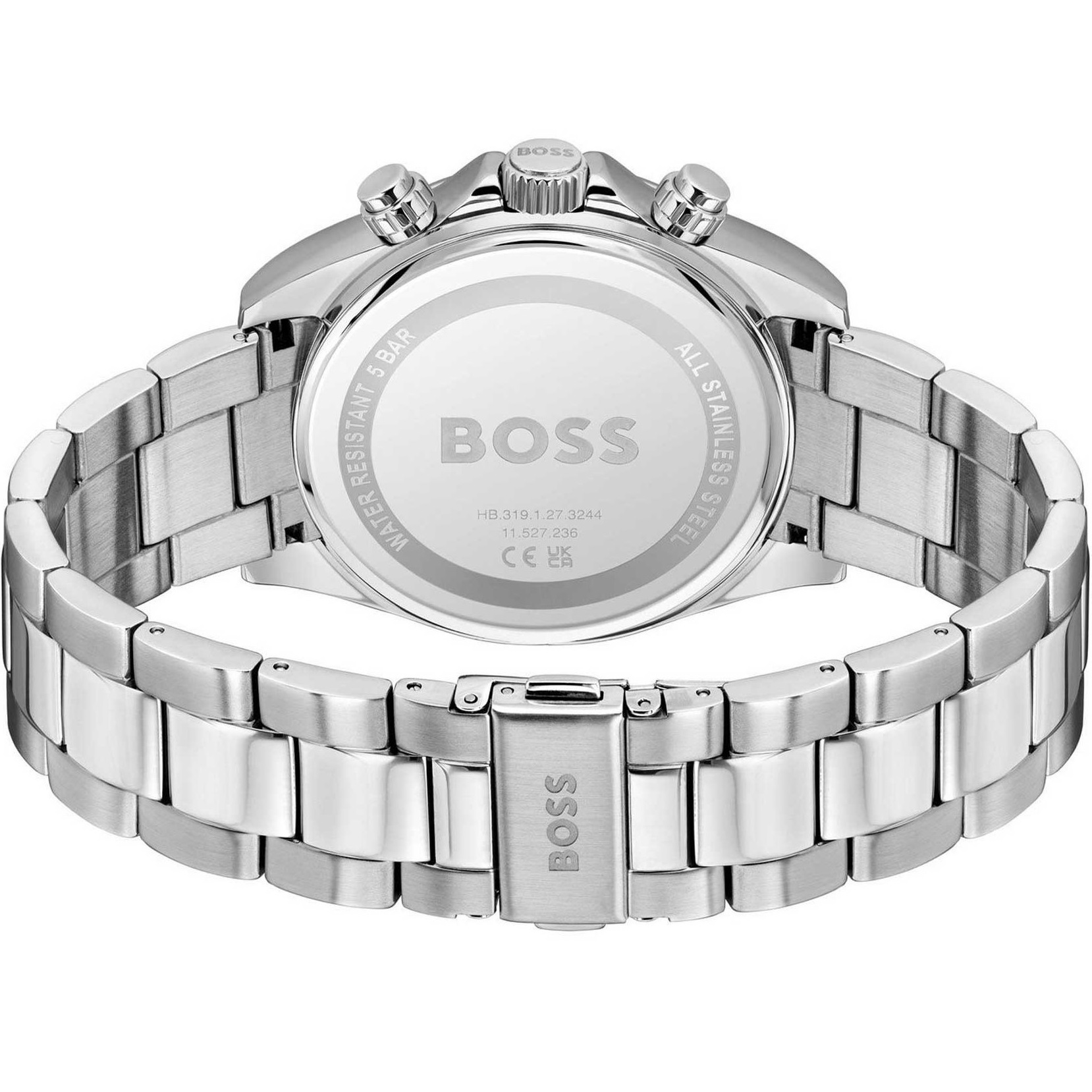 BOSS Hero Chronograph Black Dial 43mm Silver Stainless Steel Bracelet 1514267 - 4