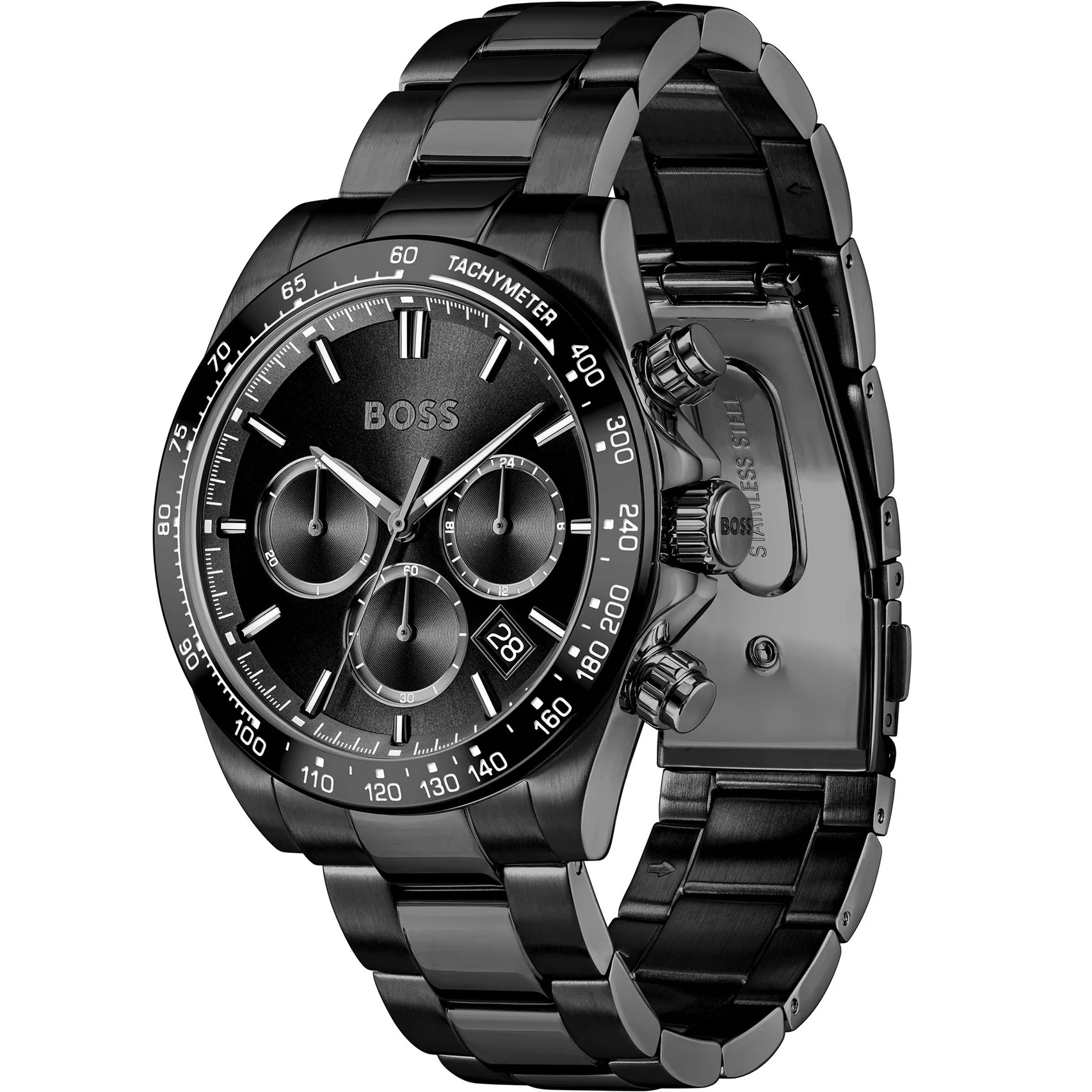 BOSS Tourmaster Chronograph Black Dial 43mm Black Stainless Steel Bracelet 1514271 - 3