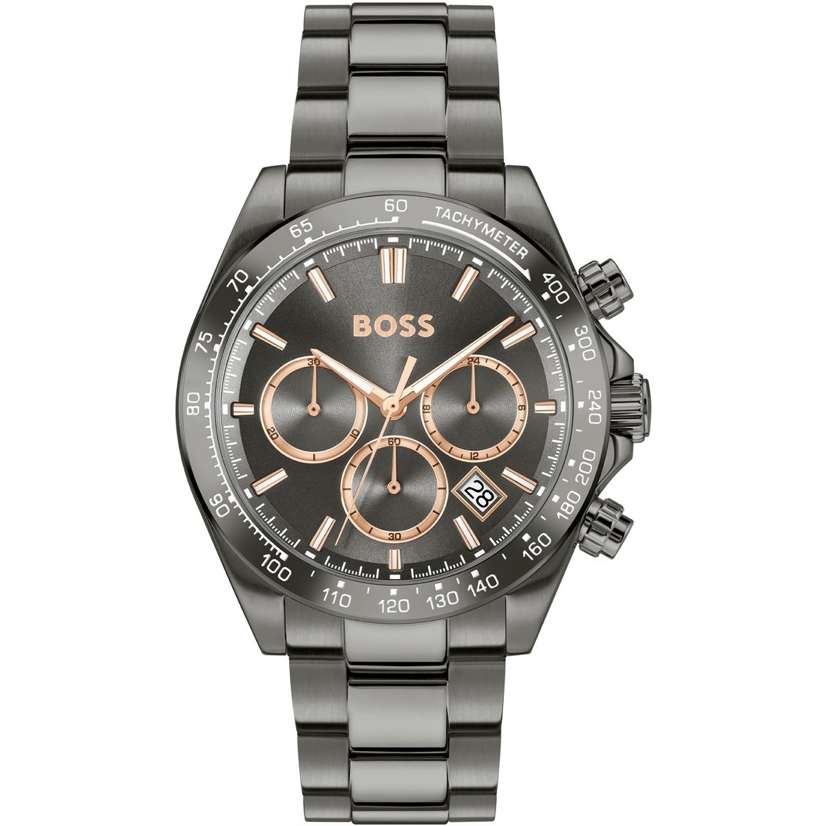 BOSS Hero Chronograph Black Dial 43mm Grey Stainless Steel Bracelet 1514269 - 