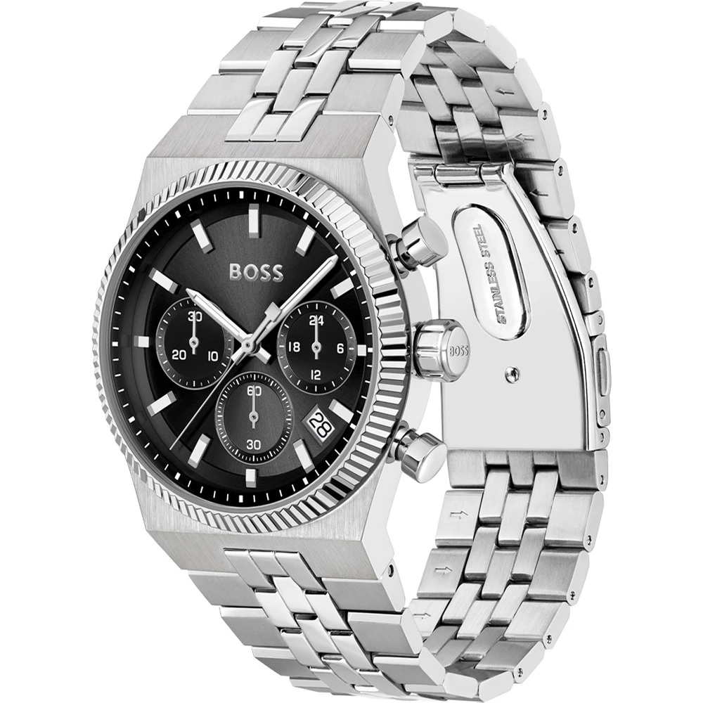 BOSS Candor Chronograph Black Dial 41mm Silver Stainless Steel Bracelet 1514307 - 3