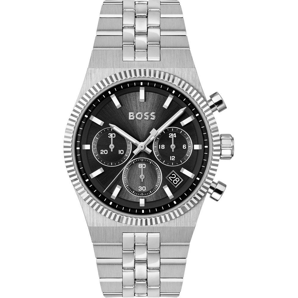 BOSS Candor Chronograph Black Dial 41mm Silver Stainless Steel Bracelet 1514307 - 