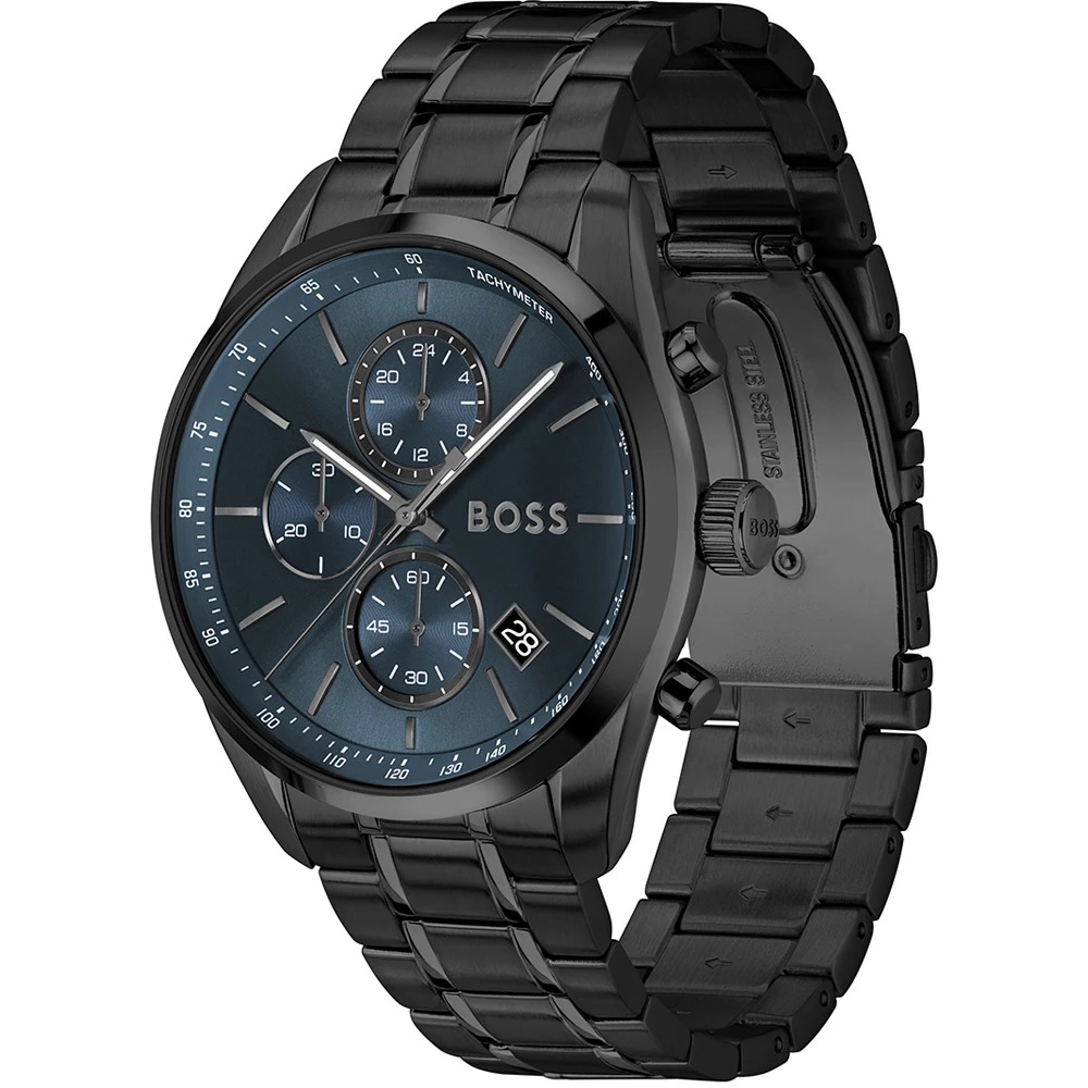 BOSS Grand Prix Chronograph Blue Dial 44mm Black Stainless Steel Bracelet 1514314 - 3