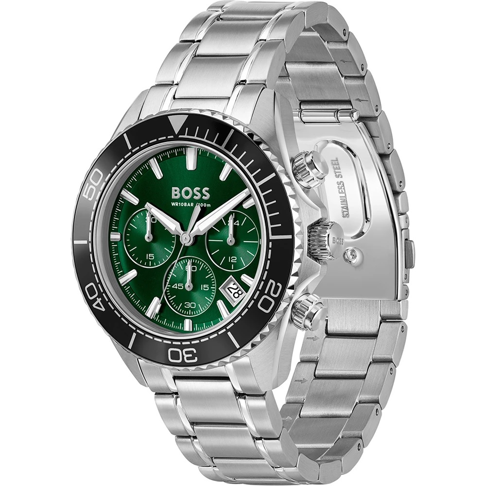 BOSS Sealiner Chronograph Green Dial 44mm Silver Stainless Steel Bracelet 1514321 - 3