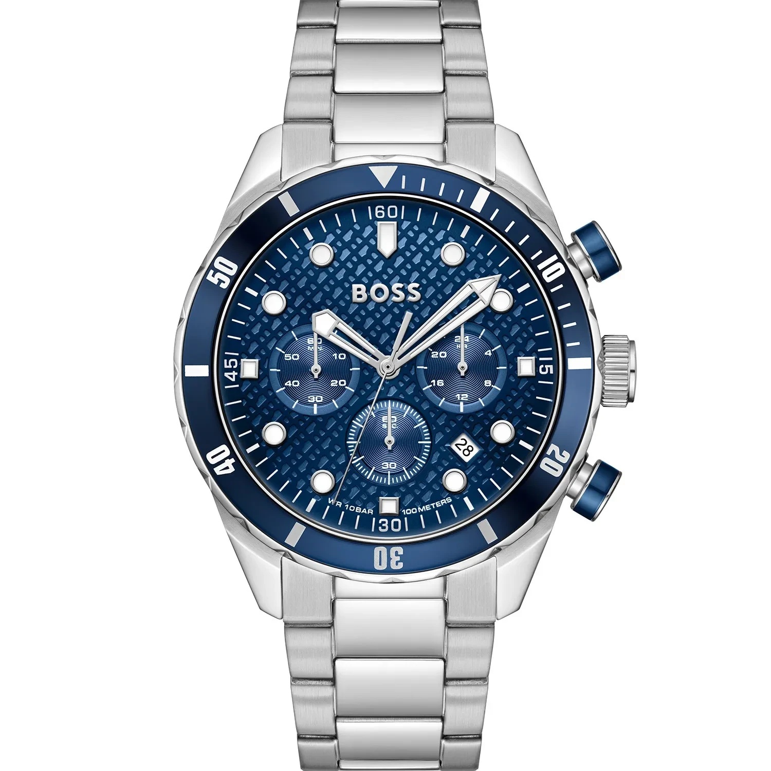 BOSS Chromonatix Chronograph Blue Dial 44mm Silver Stainless Steel Bracelet 1514338 - 