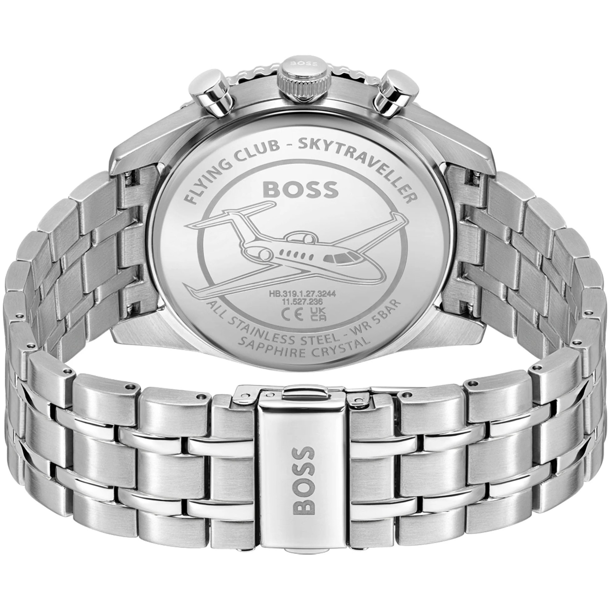 BOSS Skytraveler Chronograph Black Dial 43mm Silver Stainless Steel Bracelet 1514349 - 3