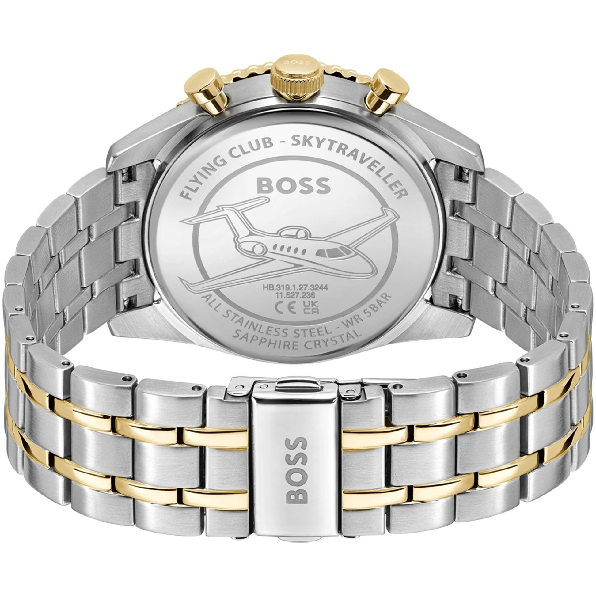 BOSS Skytraveler Chronograph White Dial 43mm Two-Tone Gold Stainless Steel Bracelet 1514350 - 3