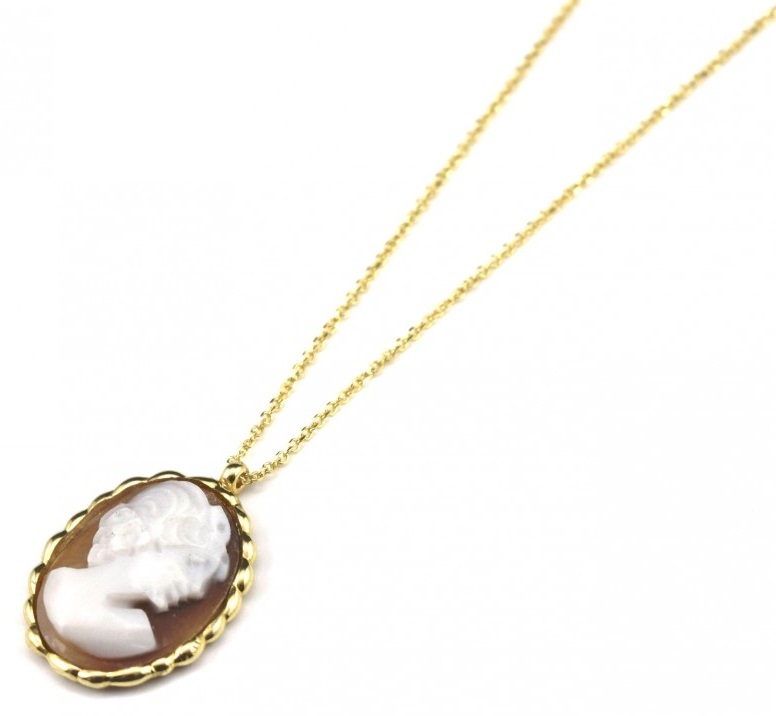 ΚΟΛΙΕ Cameo Χειροποίητο 14Κ Κίτρινο Χρυσό 15391-2 - 