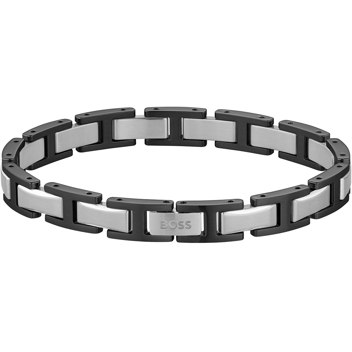ΒΡΑΧΙΟΛΙ Ανδρικό BOSS από Μαύρο και Ασημί Ανοξείδωτο Ατσάλι 1580794 - 