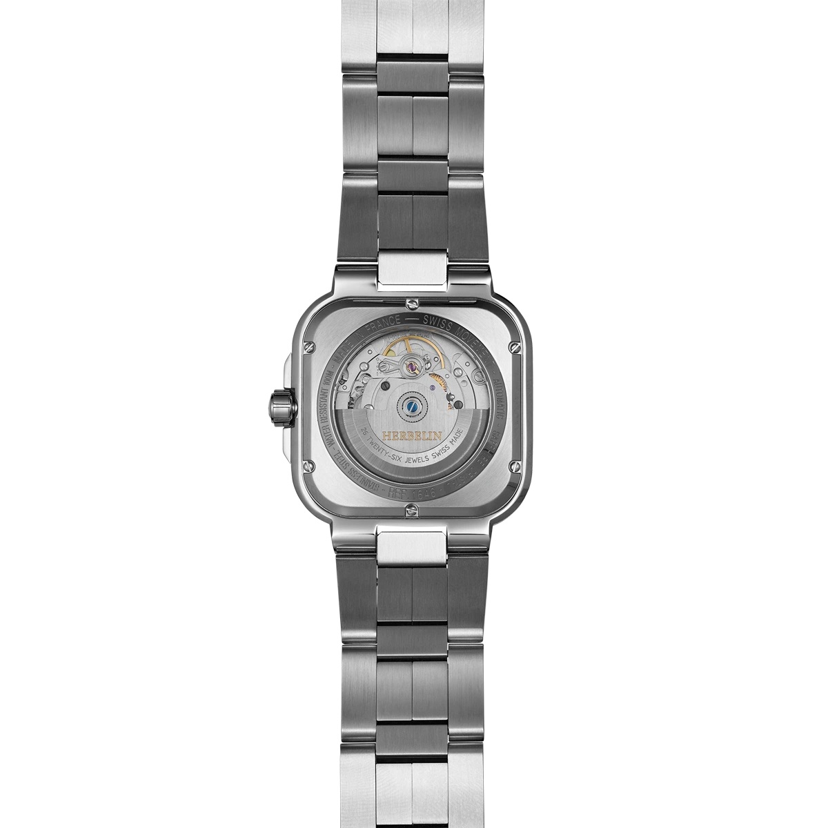 HERBELIN Cap Camarat Automatic Square Blue Gradient Dial 39mm Silver Stainless Steel Bracelet 1646B15 - 3