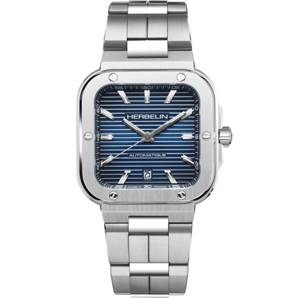 HERBELIN Cap Camarat Automatic Square Blue Gradient Dial 39mm Silver Stainless Steel Bracelet 1646B15 - 