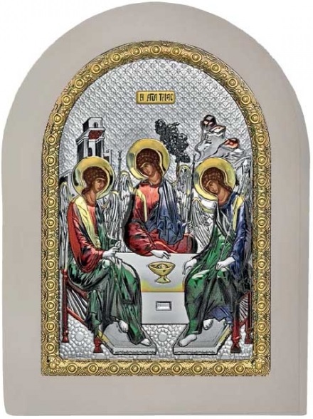 ΑΣΗΜΕΝΙΑ ΕΙΚΟΝΑ Άγια Τριάδα (15cm x 21cm) MA-E1136-WH-BXC - 