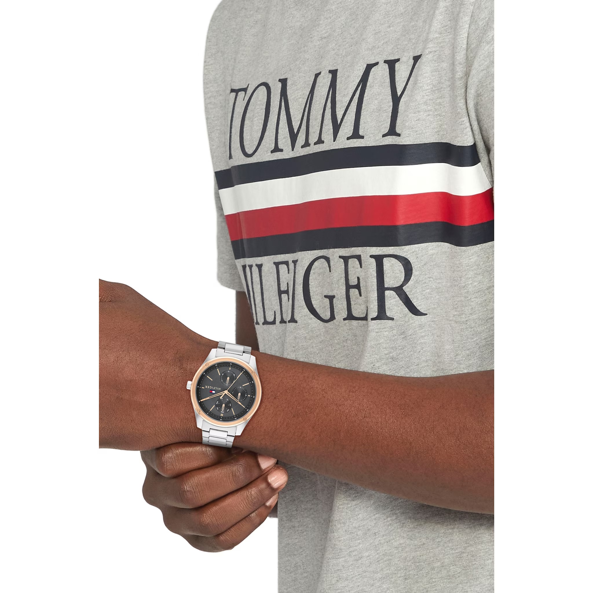 TOMMY HILFIGER Tyler Multifunction 43.5mm Rose Gold & Silver Stainless Steel Bracelet 1710541 - 4