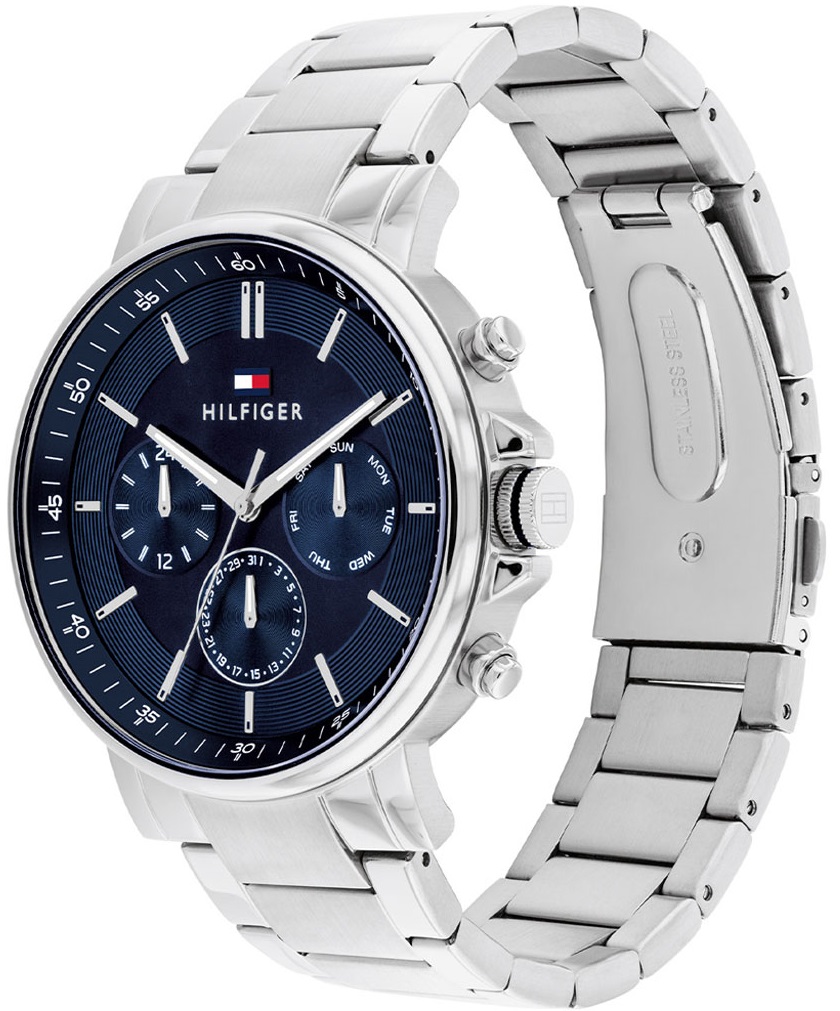 TOMMY HILFIGER Tyson Multifunction Blue Dial 44mm Silver Stainless Steel Bracelet 1710588 - 3