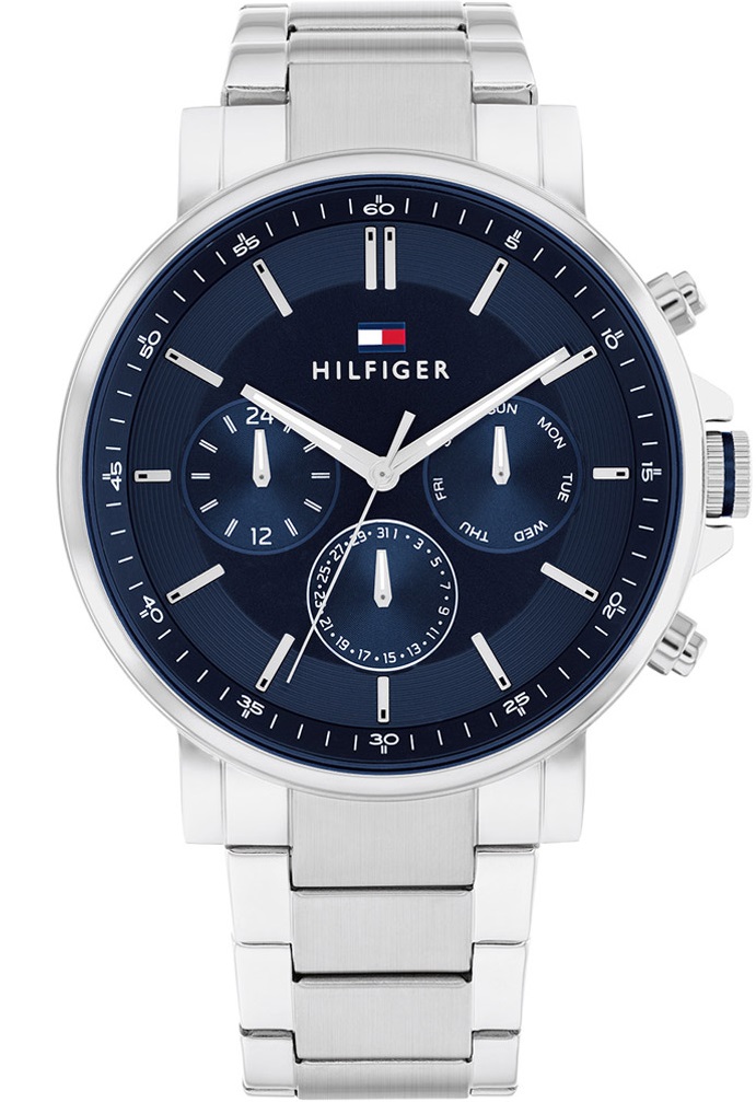 TOMMY HILFIGER Tyson Multifunction Blue Dial 44mm Silver Stainless Steel Bracelet 1710588 - 