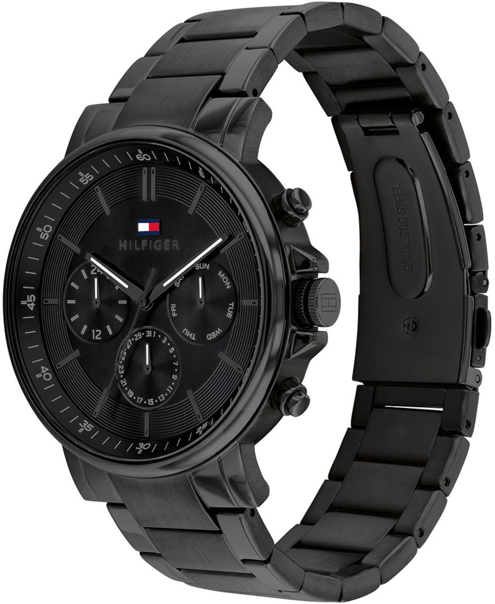 TOMMY HILFIGER Tyson Multifunction Black Dial 44mm Black Stainless Steel Bracelet 1710590 - 3