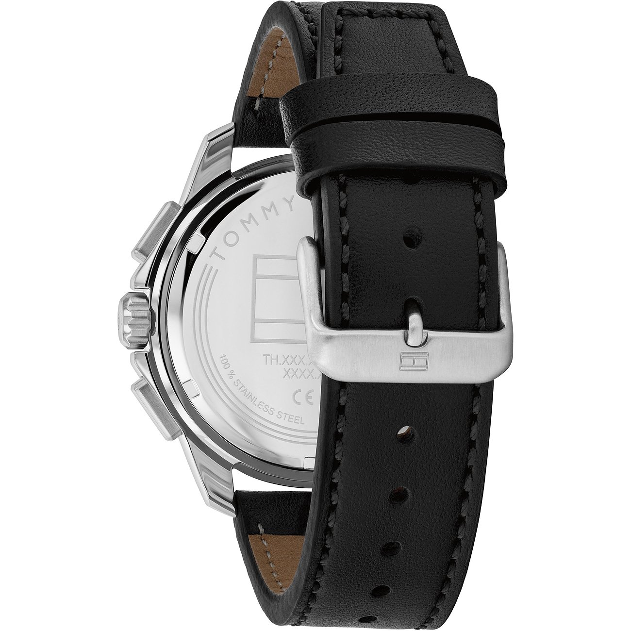 TOMMY HILFIGER Walker Multifunction Blue Dial 44mm Silver Stainless Steel Black Leather Strap 1710619 - 3