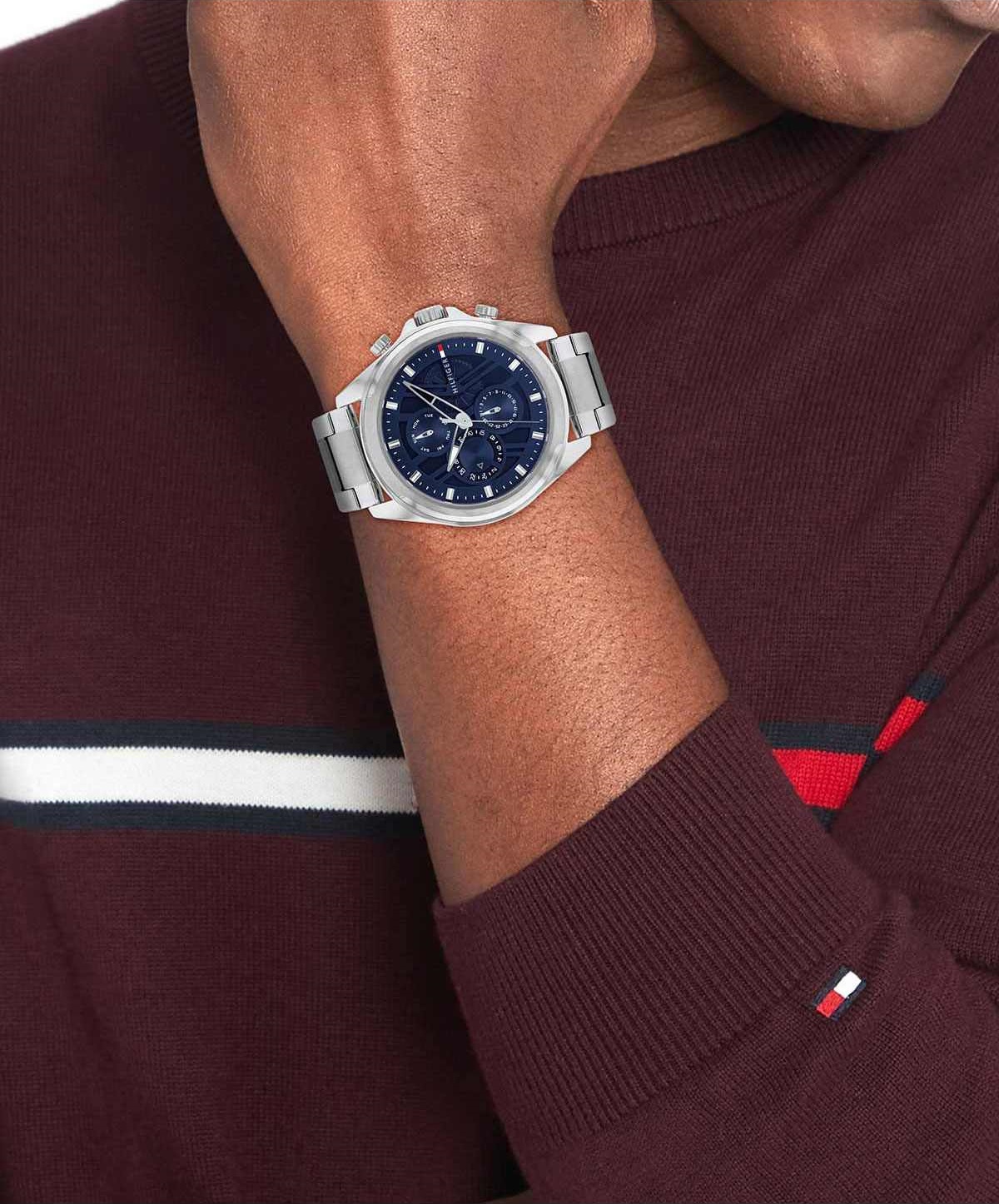 TOMMY HILFIGER Jax Multifunction Blue Dial 44mm Silver Stainless Steel Bracelet 1710656 - 4