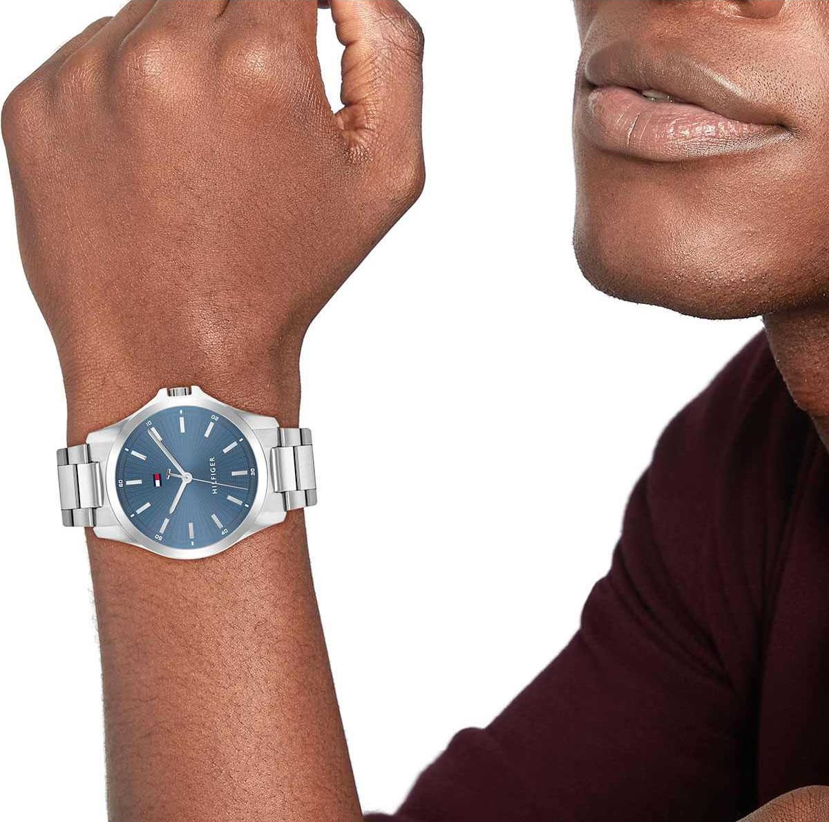 TOMMY HILFIGER Bruce Blue Dial 43mm Silver Stainless Steel Bracelet 1710670 - 4