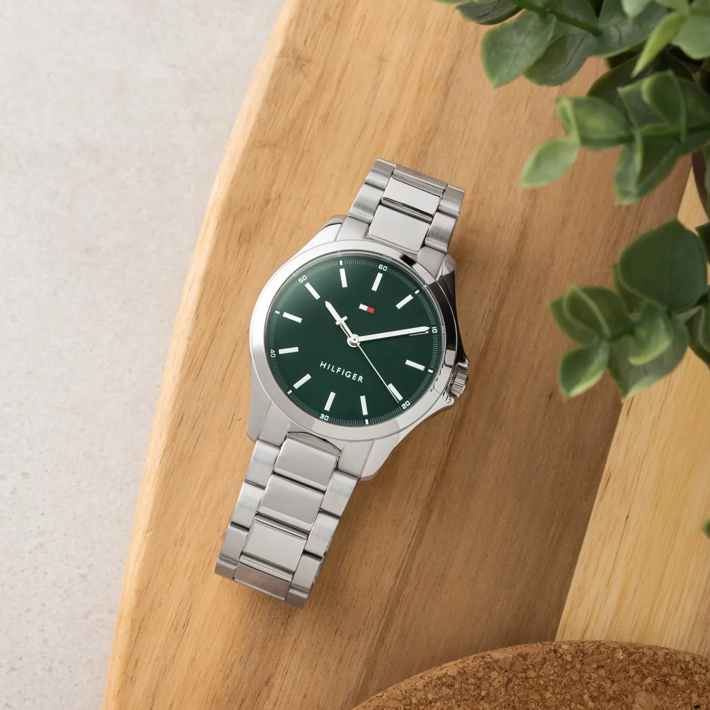 TOMMY HILFIGER Bruce Green Dial 43mm Silver Stainless Steel Bracelet 1710672 - 5