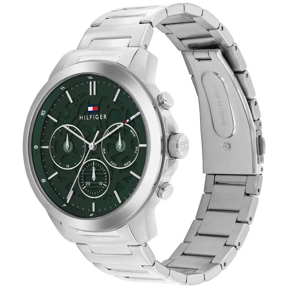 TOMMY HILFIGER Henry Multifunction Green Dial 44mm Silver Stainless Steel Bracelet 1710686 - 