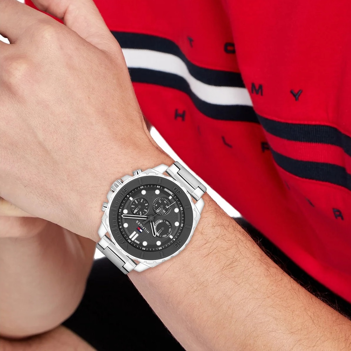 TOMMY HILFIGER Morgan Multifunction Grey Dial 48mm Silver Stainless Steel Bracelet 1710689 - 4